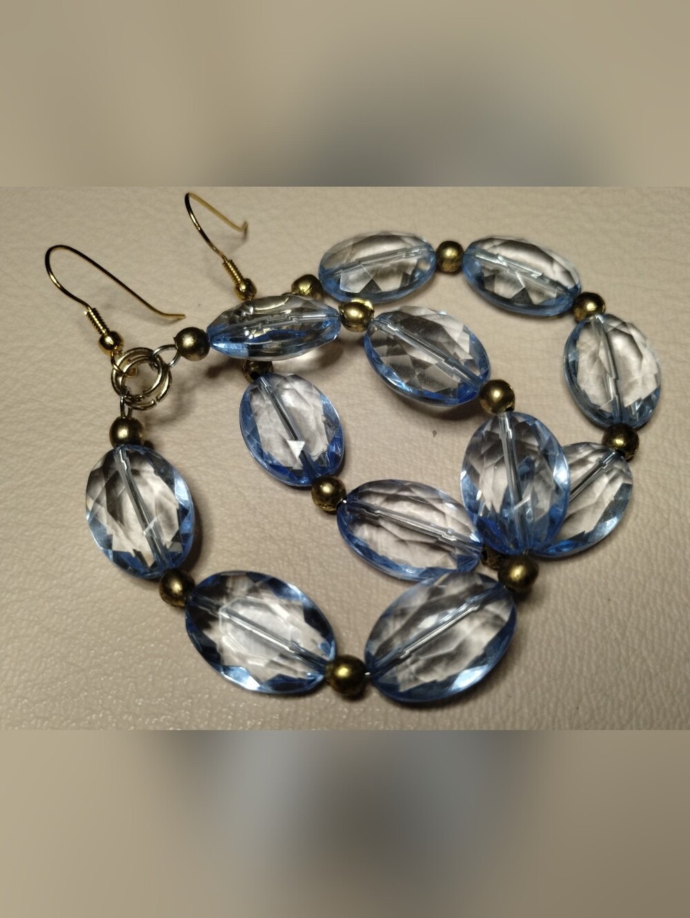 Blue Beaded Drop Earrings